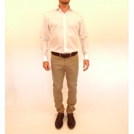 Camicia pianura bianco, 100% cotone