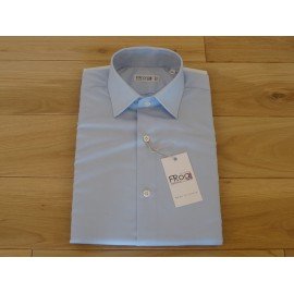 Chemise unie bleu ciel, 100% coton